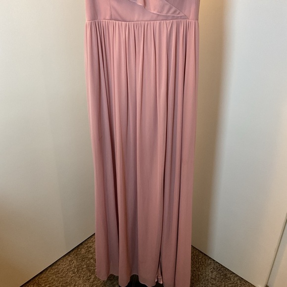13. Azazie Vintage Mauve Pink Ruffled Tiered Maxi Dress Size A10 - Picture 3 of 8